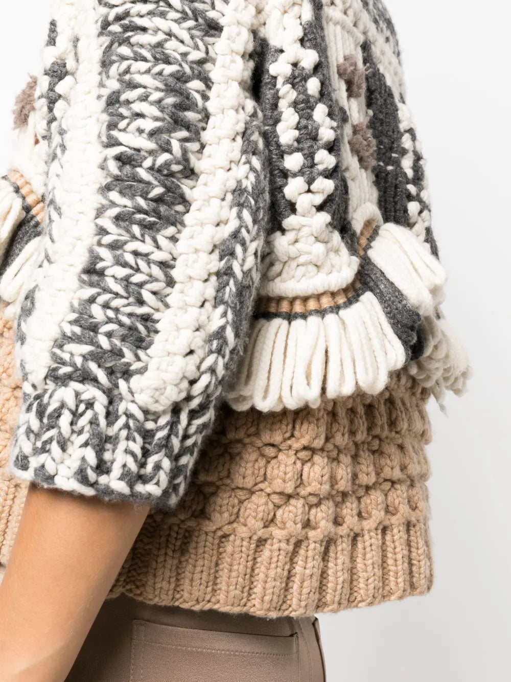 Brunello Cucinelli Brunello Cucinelli Fringed Chunky-Knit Cashmere Jumper