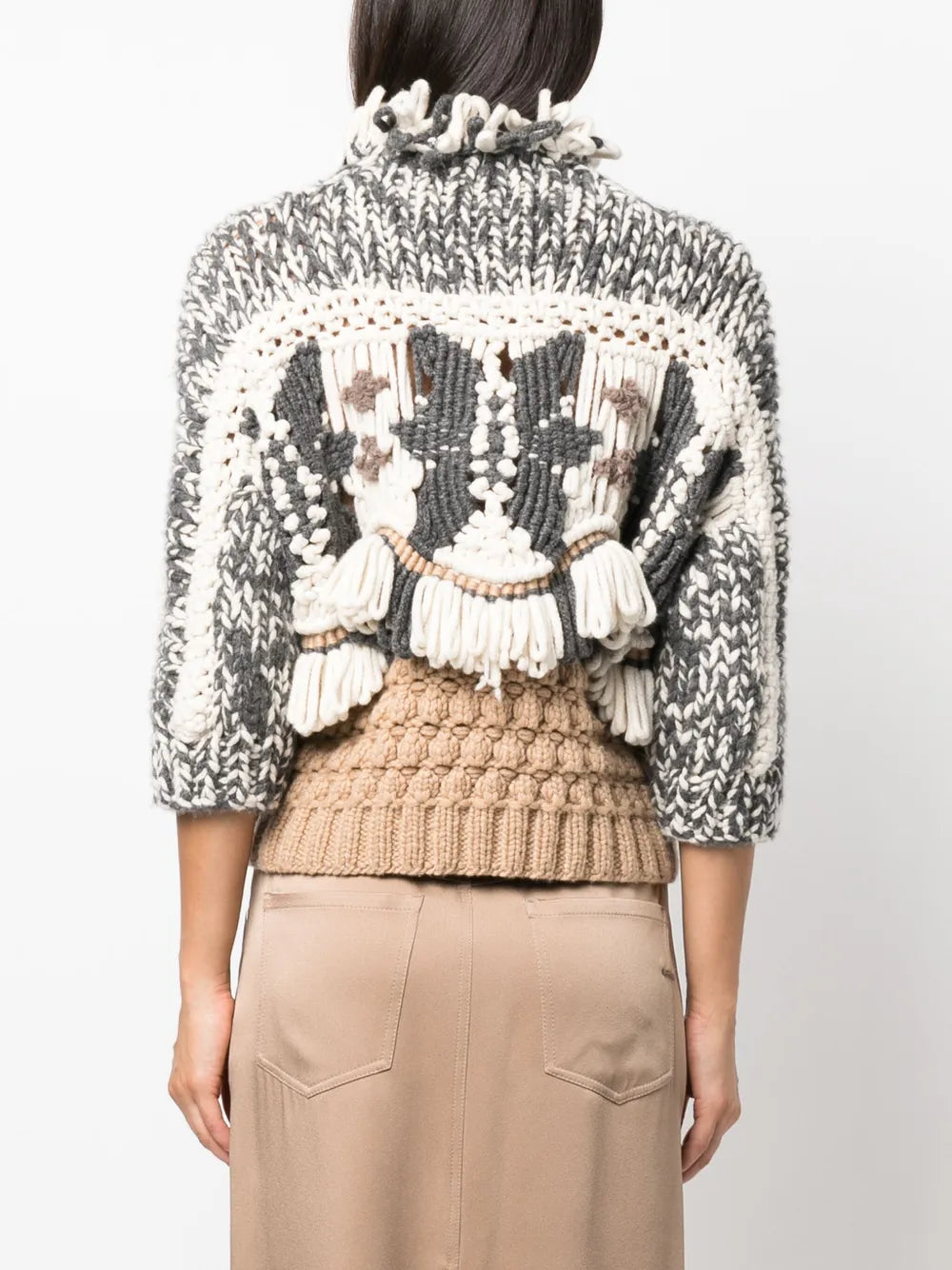 Brunello Cucinelli Brunello Cucinelli Fringed Chunky-Knit Cashmere Jumper