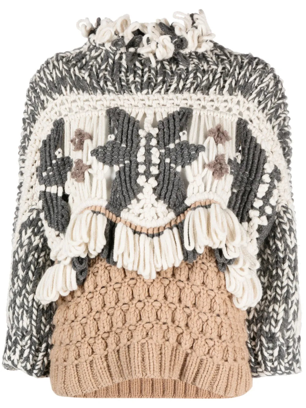 Brunello Cucinelli Brunello Cucinelli Fringed Chunky-Knit Cashmere Jumper