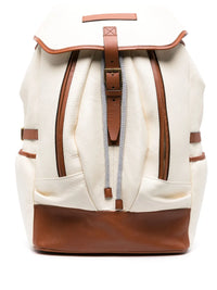 Brunello Cucinelli Brunello Cucinelli Logo-Patch Grained-Leather Backpack