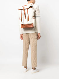Brunello Cucinelli Brunello Cucinelli Logo-Patch Grained-Leather Backpack