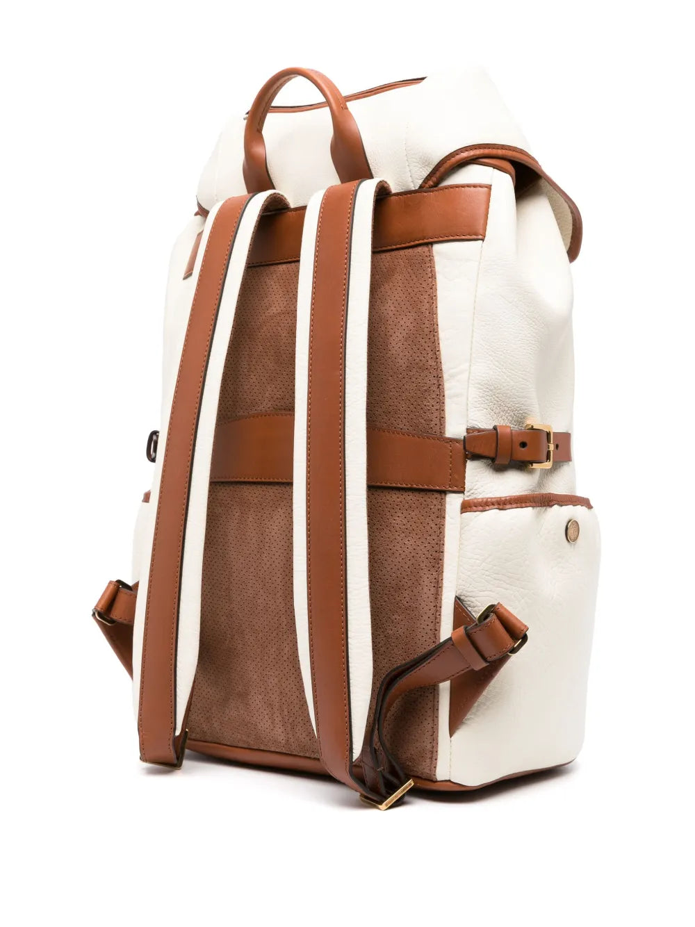 Brunello Cucinelli Brunello Cucinelli Logo-Patch Grained-Leather Backpack