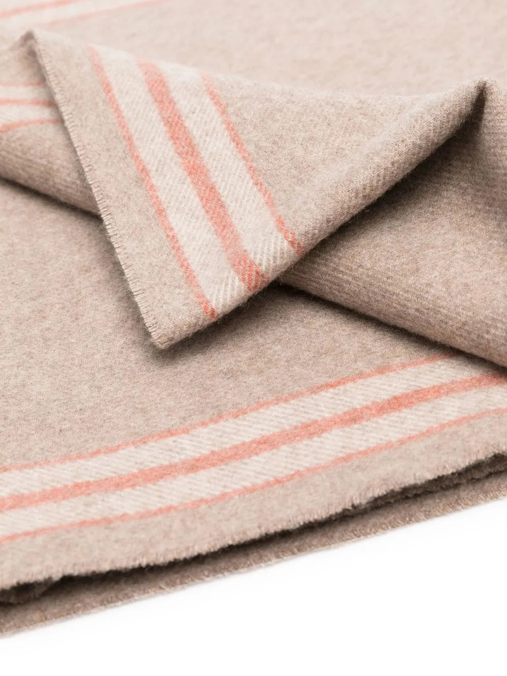 Brunello Cucinelli Striped-Edge Frayed-Edge Scarf