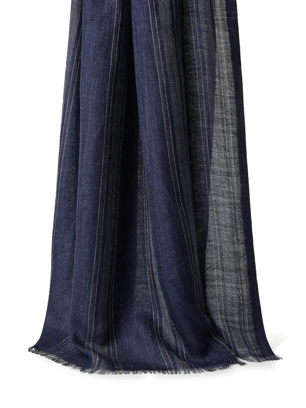 Brunello Cucinelli Stripe-Pattern Silk-Blend Scarf