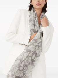 Brunello Cucinelli Floral-Print Linen Scarf