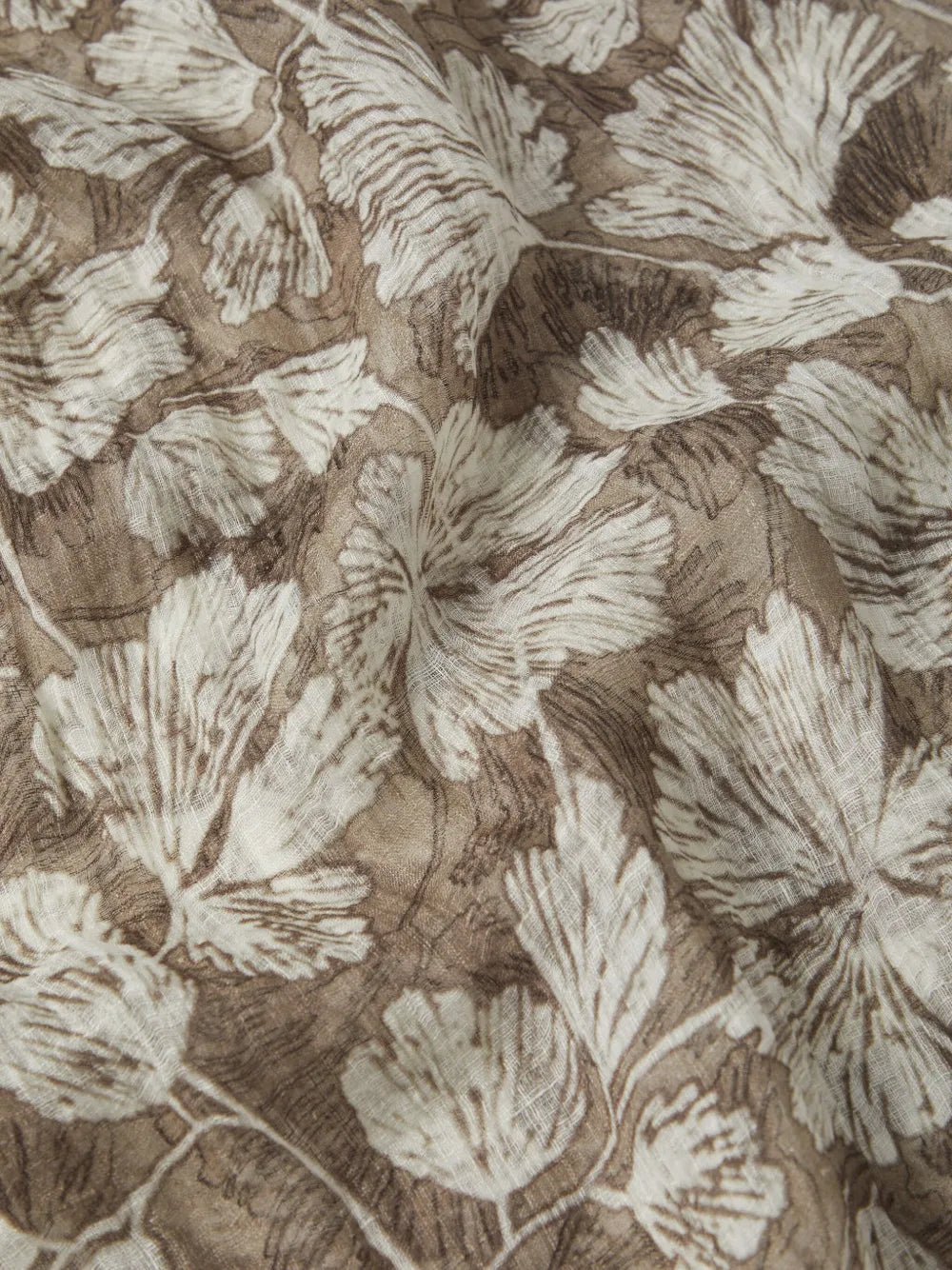 Brunello Cucinelli Floral-Print Linen Scarf