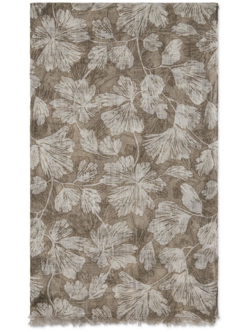 Brunello Cucinelli Floral-Print Linen Scarf