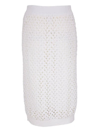 Brunello Cucinelli Brunello Cucinelli Open-Knit Drawstring-Waist Skirt