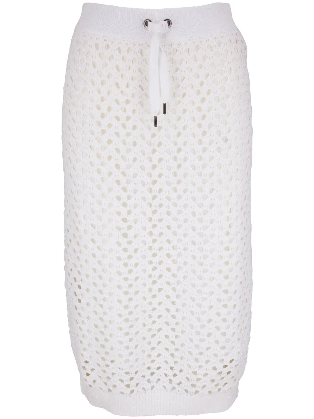 Brunello Cucinelli Brunello Cucinelli Open-Knit Drawstring-Waist Skirt