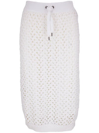 Brunello Cucinelli Brunello Cucinelli Open-Knit Drawstring-Waist Skirt