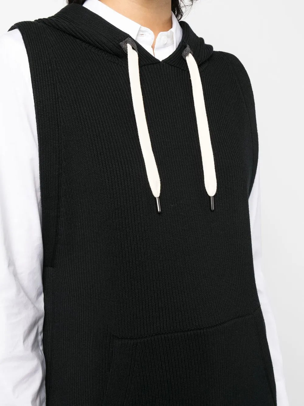 Brunello Cucinelli Brunello Cucinelli Ribbed-Knit Vest Hoodie
