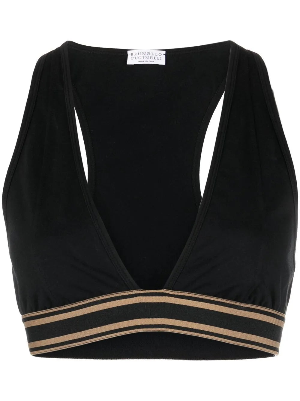 Brunello Cucinelli Brunello Cucinelli Striped V-Neck Crop Top