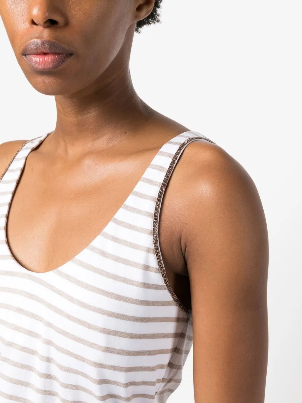 Brunello Cucinelli Brunello Cucinelli Scoop-Neck Striped Vest Top