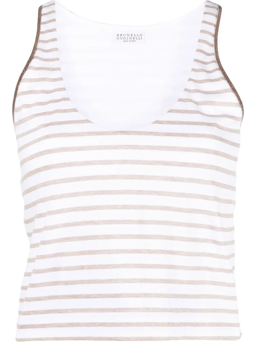 Brunello Cucinelli Brunello Cucinelli Scoop-Neck Striped Vest Top