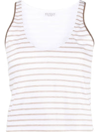 Brunello Cucinelli Brunello Cucinelli Scoop-Neck Striped Vest Top