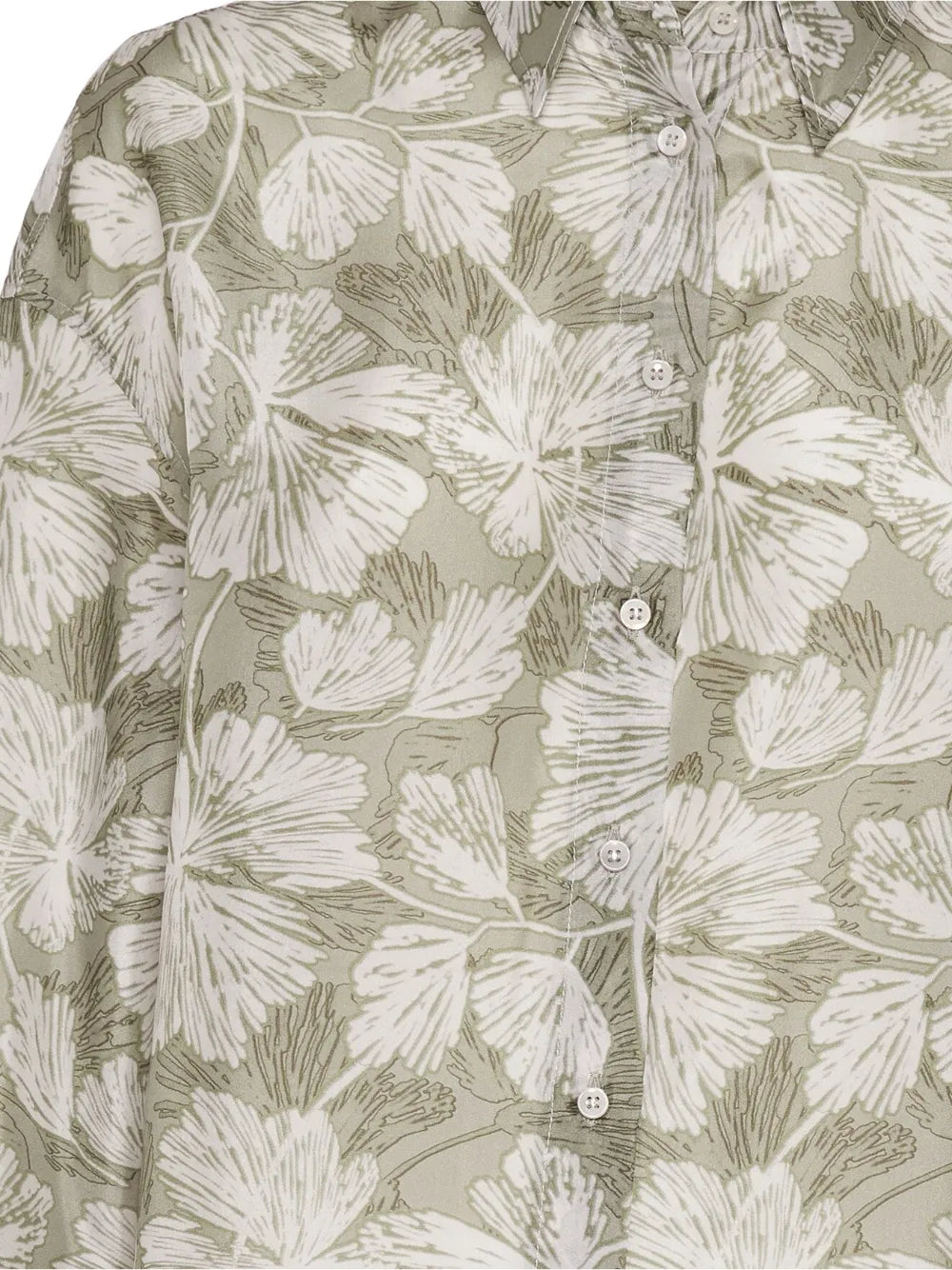Brunello Cucinelli Brunello Cucinelli Leaf-Print Silk Shirt