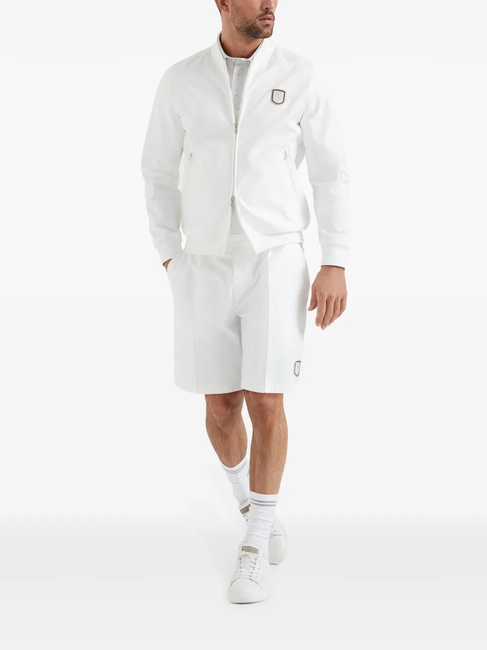 Brunello Cucinelli Brunello Cucinelli Logo-Appliqué Striped Jacket