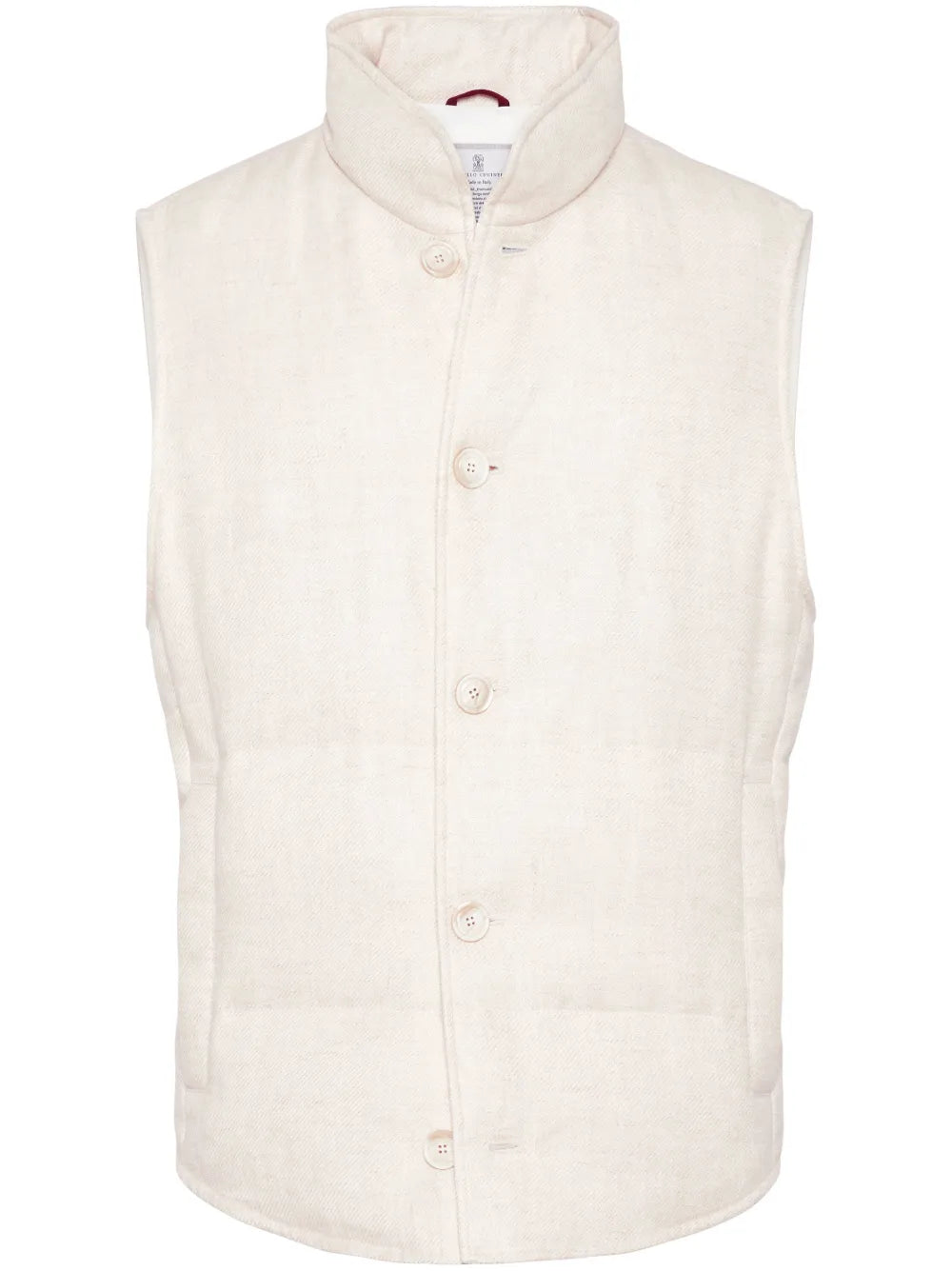Brunello Cucinelli High-Neck Linen-Blend Gilet