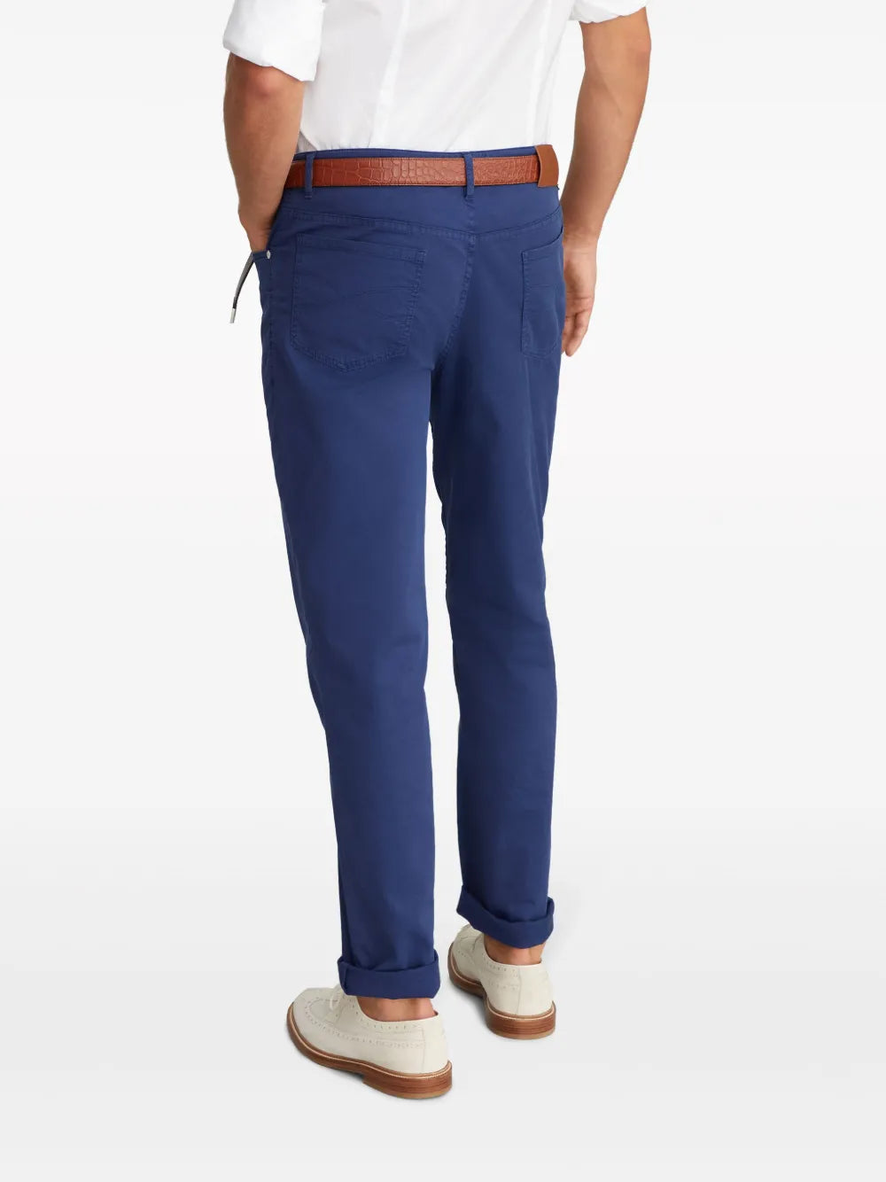Brunello Cucinelli Logo-Embroidered Chino Trousers