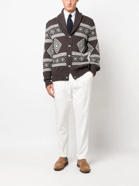 Brunello Cucinelli Brunello Cucinelli Cashmere Pattern-Intarsia Cardigan