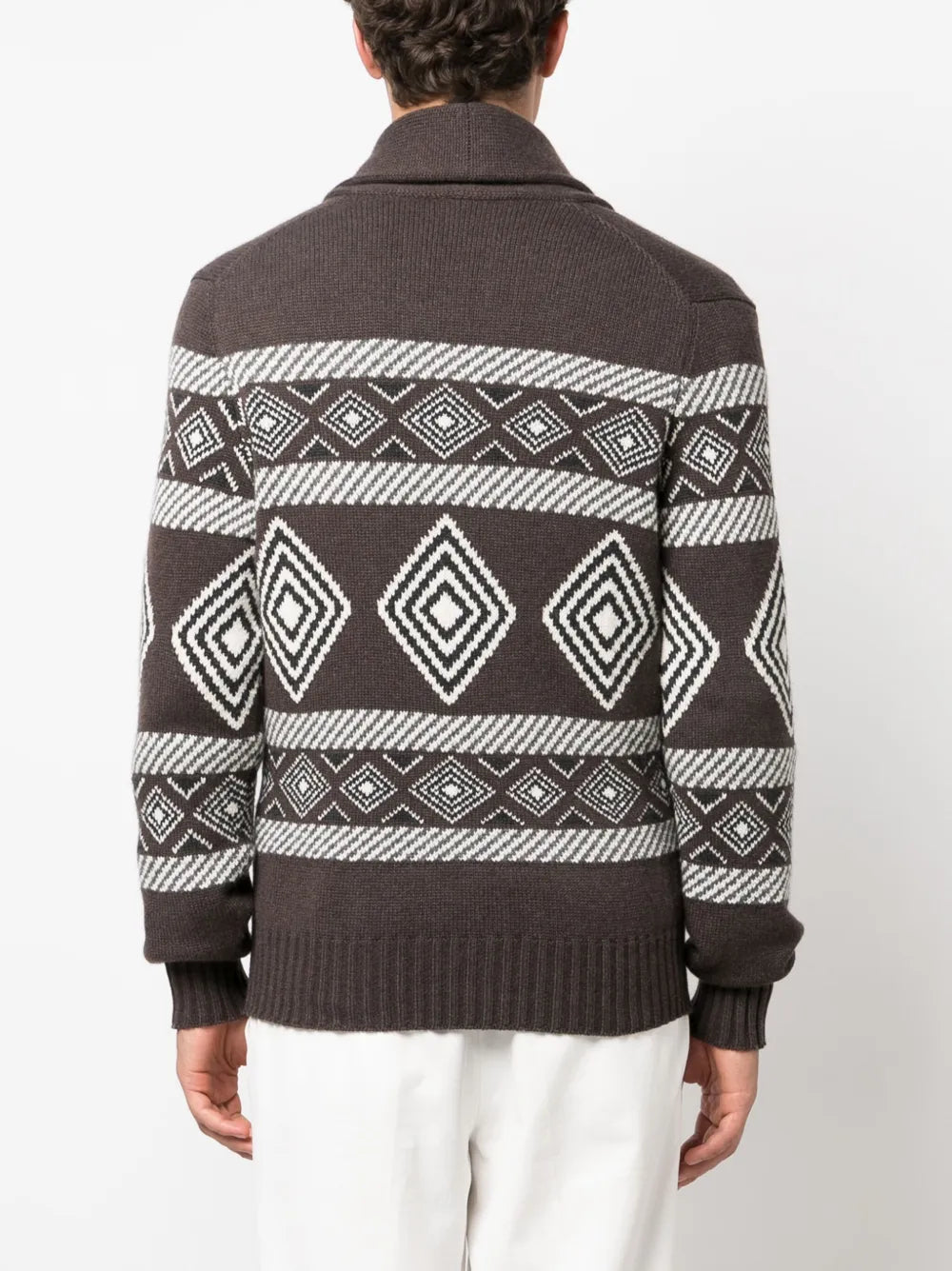Brunello Cucinelli Brunello Cucinelli Cashmere Pattern-Intarsia Cardigan