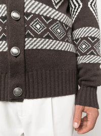 Brunello Cucinelli Brunello Cucinelli Cashmere Pattern-Intarsia Cardigan