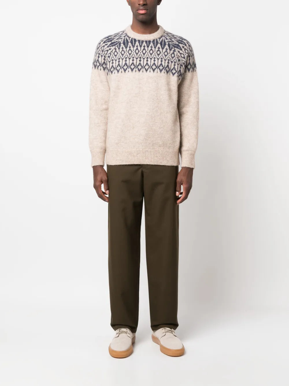 Brunello Cucinelli Brunello Cucinelli Patterned-Knit Crew-Neck Jumper