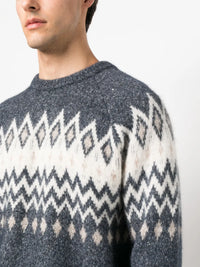 Brunello Cucinelli Argyle Check Crew Neck Jumper