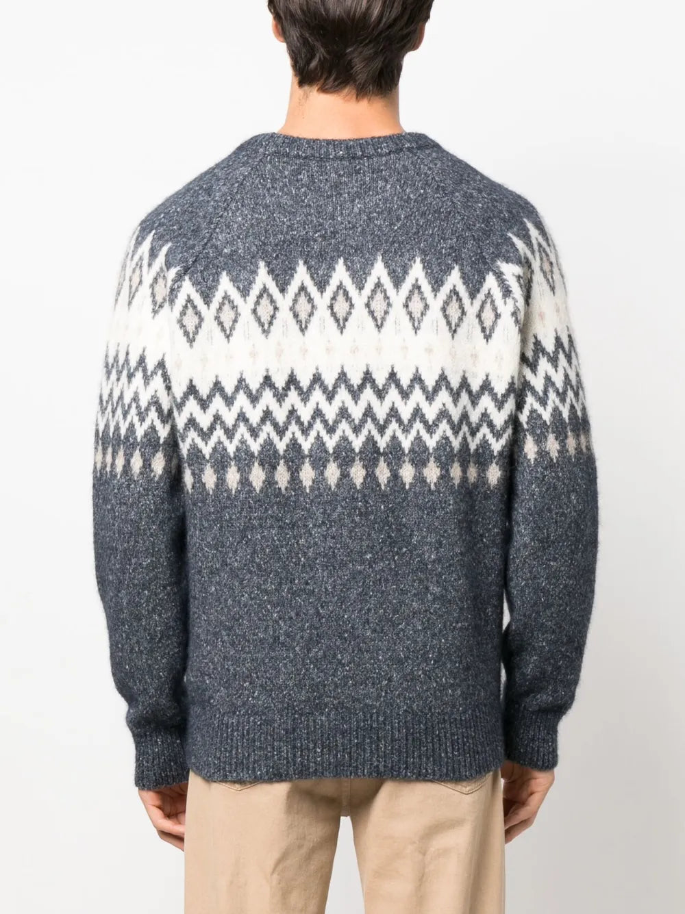 Brunello Cucinelli Argyle Check Crew Neck Jumper