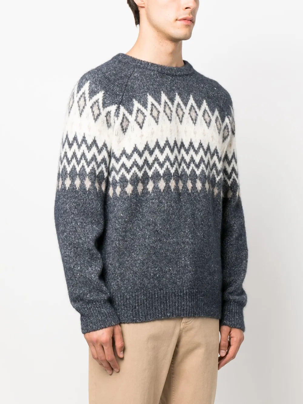 Brunello Cucinelli Argyle Check Crew Neck Jumper