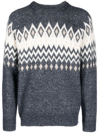 Brunello Cucinelli Argyle Check Crew Neck Jumper