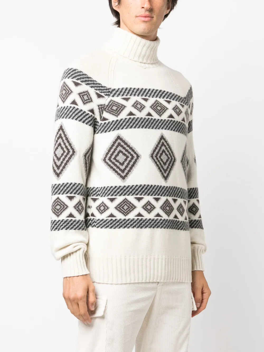 Brunello Cucinelli Brunello Cucinelli Patterned-Intarsia Cashmere Jumper