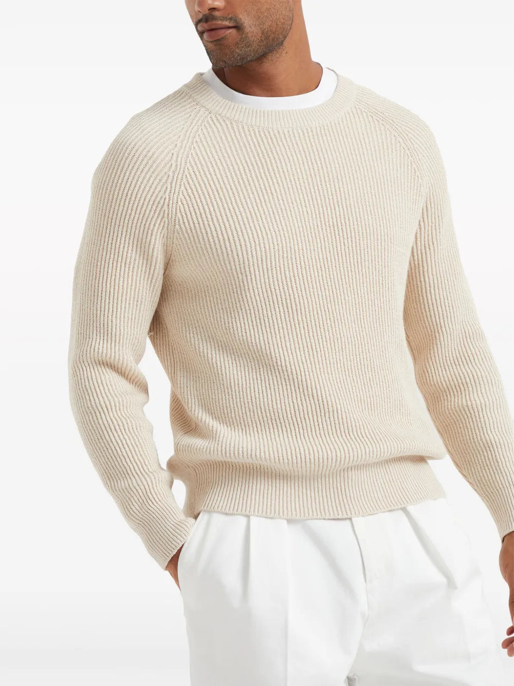 Brunello Cucinelli Brunello Cucinelli Crew-Neck Ribbed-Knit Jumper