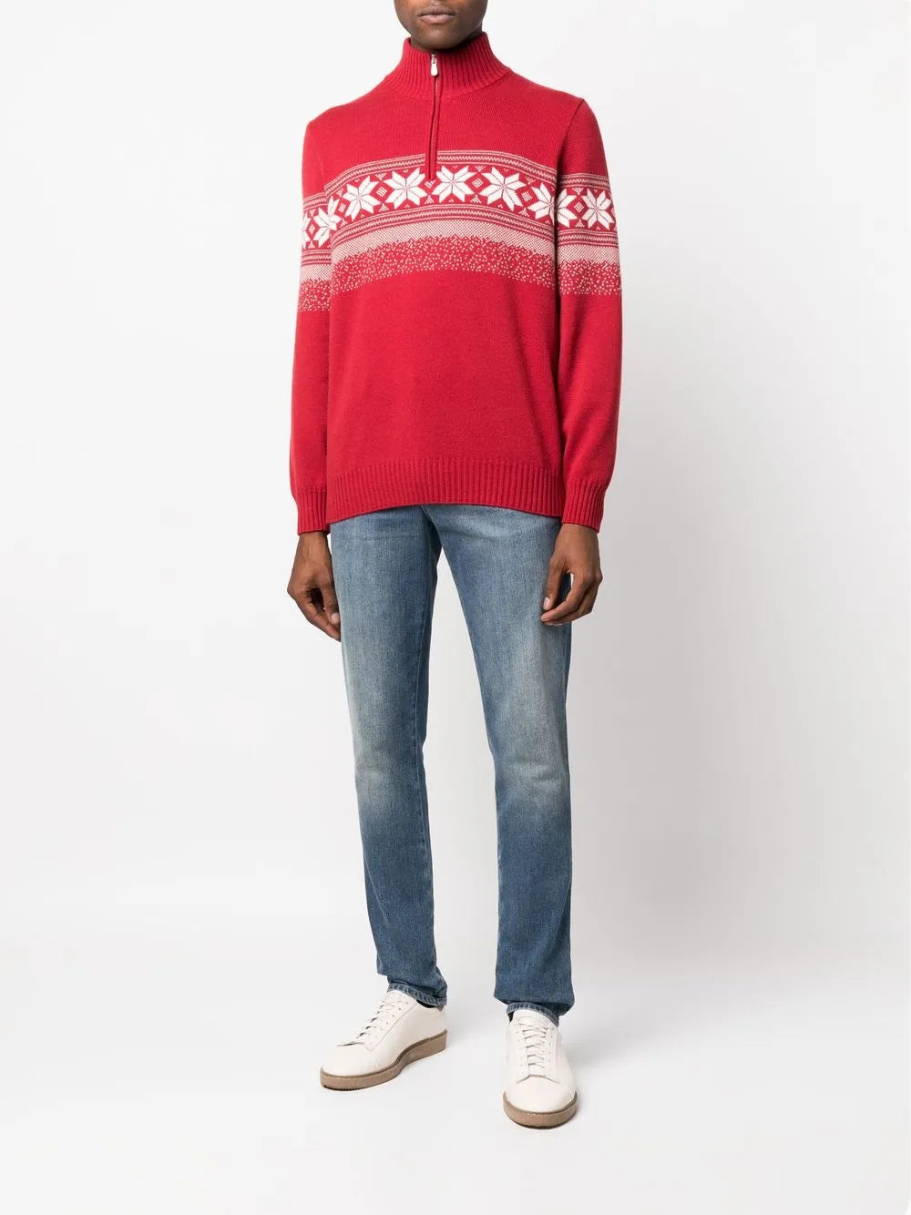 Brunello Cucinelli Brunello Cucinelli Fair Isle Zip-Neck Jumper