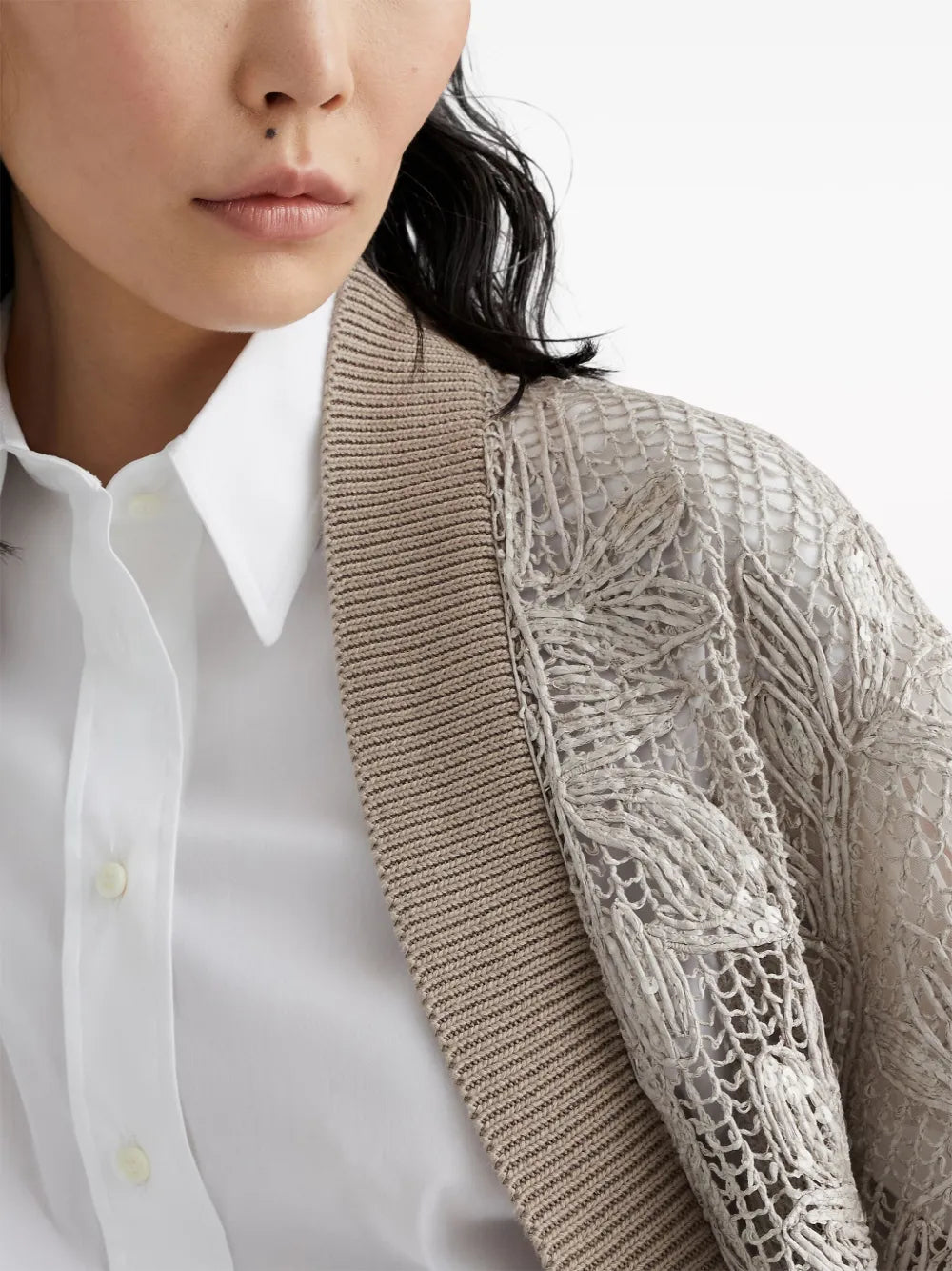Brunello Cucinelli Brunello Cucinelli Magnolia-Embroidered Long Cardigan