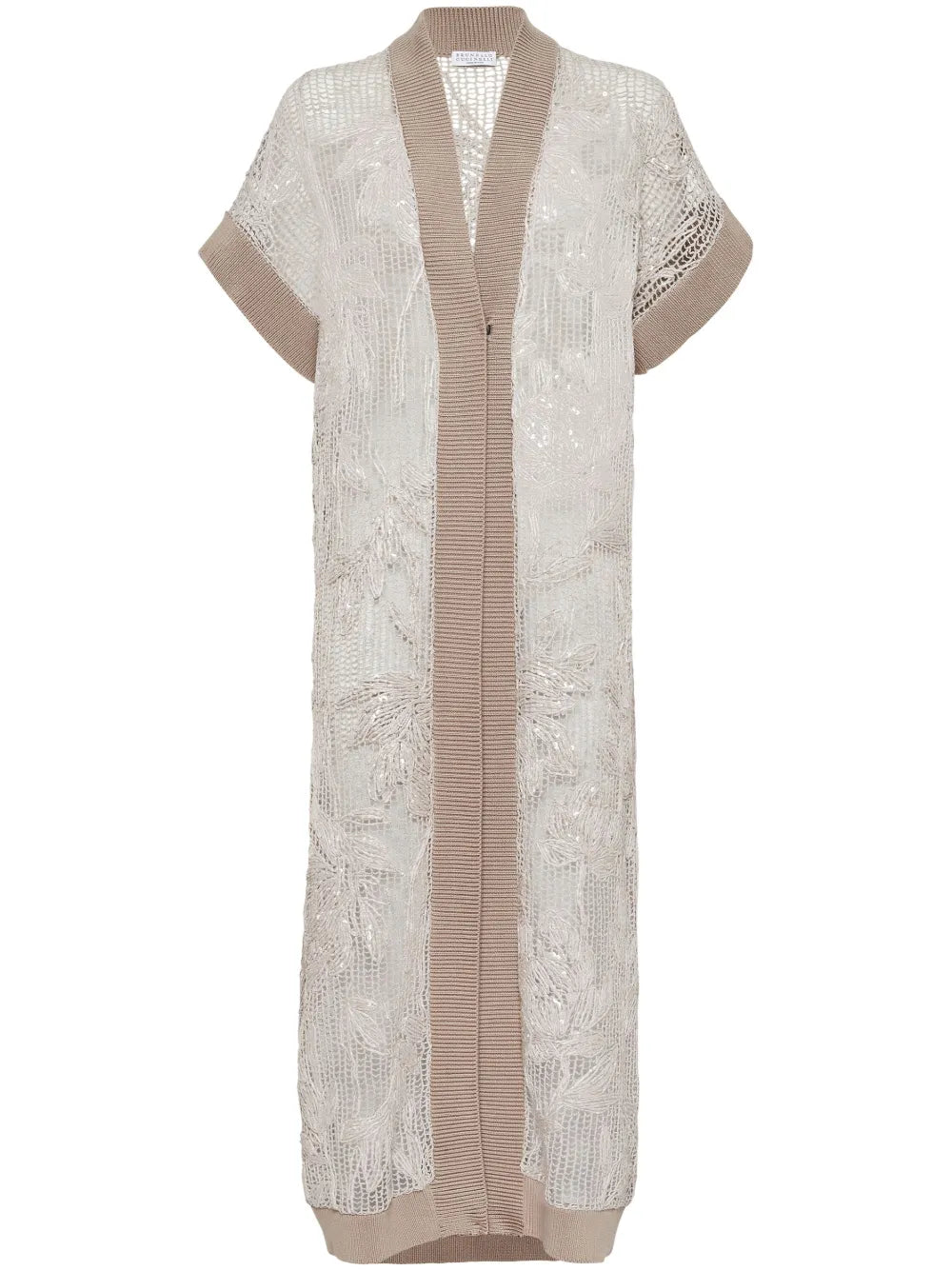 Brunello Cucinelli Brunello Cucinelli Magnolia-Embroidered Long Cardigan