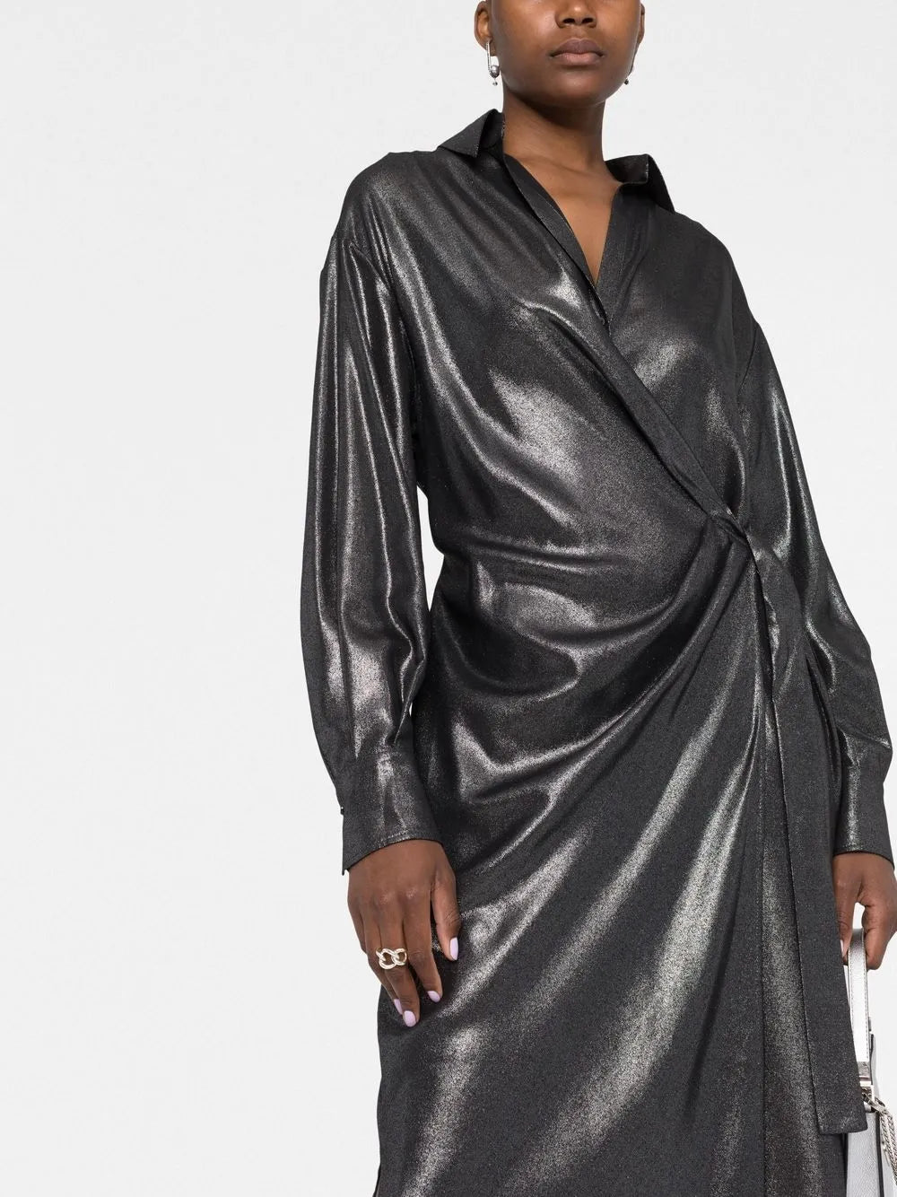 Brunello Cucinelli Brunello Cucinelli Shiny Wrap Dress