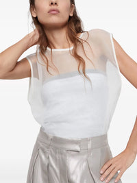 Brunello Cucinelli Brunello Cucinelli Sheer Sleeveless Blouse