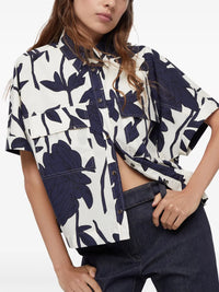 Brunello Cucinelli Brunello Cucinelli Leaf-Print Cotton Shirt