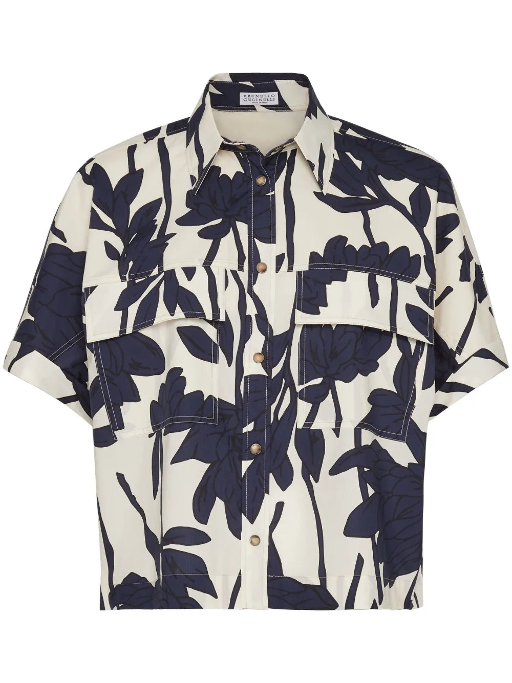 Brunello Cucinelli Brunello Cucinelli Leaf-Print Cotton Shirt
