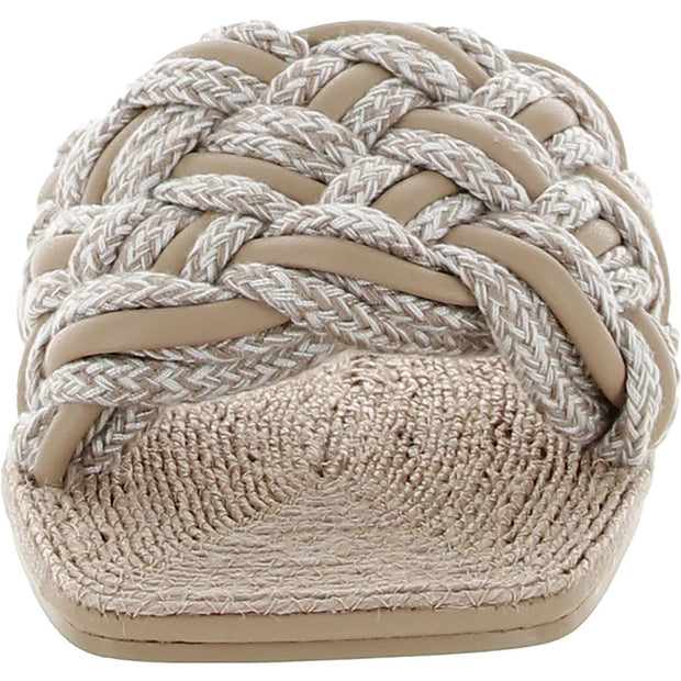 Zeal Womens Braided Embellished Slide Sandals