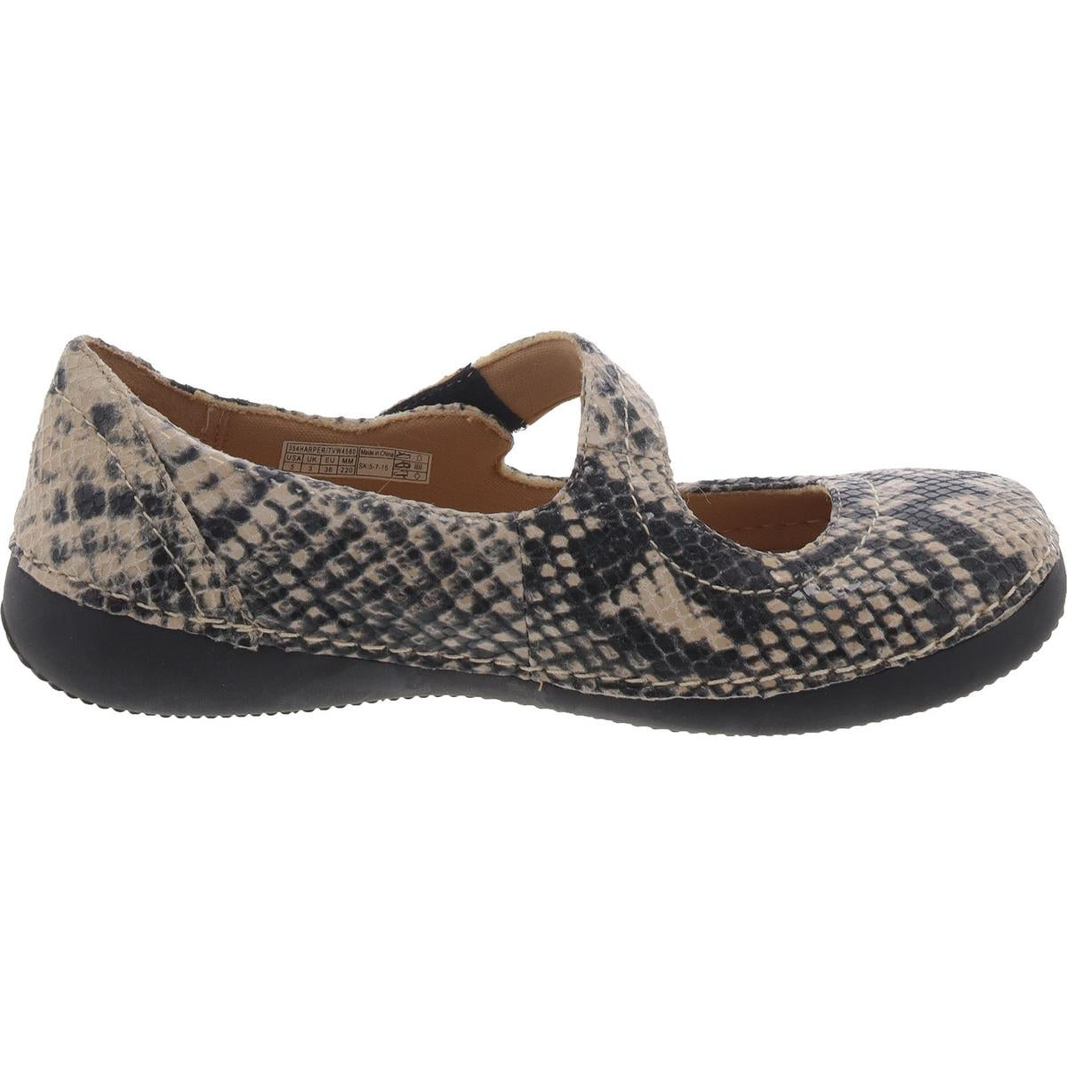 Harper Womens Leather Snake Print Mary Janes