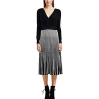 Petites Womens Belted Knit Sweaterdress