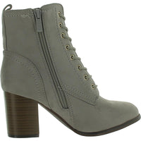 Womens Faux Suede Block Heel Ankle Boots
