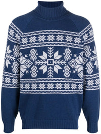 Brunello Cucinelli Brunello Cucinelli Jacquard-Pattern Cashmere Roll-Neck Jumper