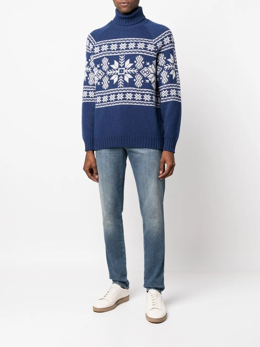 Brunello Cucinelli Brunello Cucinelli Jacquard-Pattern Cashmere Roll-Neck Jumper
