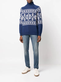 Brunello Cucinelli Brunello Cucinelli Jacquard-Pattern Cashmere Roll-Neck Jumper