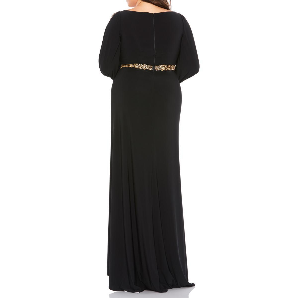 Plus Womens Embellished Polyester Evening Dress