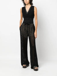 Brunello Cucinelli Brunello Cucinelli Open-Knit Wide-Leg Trousers