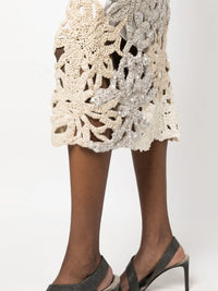 Brunello Cucinelli Brunello Cucinelli Embellished Crochet-Knit Skirt